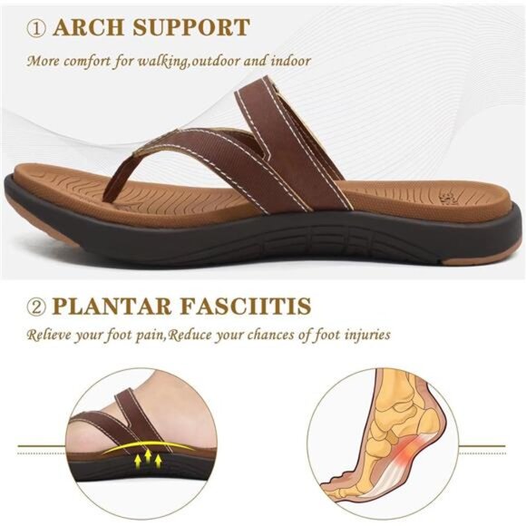 COFACE Womens Fashion Orthotic Flip Flops Ladies Slip On Lightweight Athletic - Picture 11 of 14